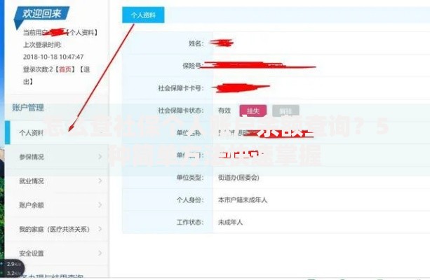 怎么查社保个人账户余额查询？5种简单方法快速掌握