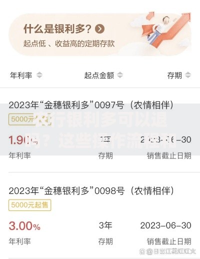 农行银利多可以退吗？这些操作流程和注意事项要了解