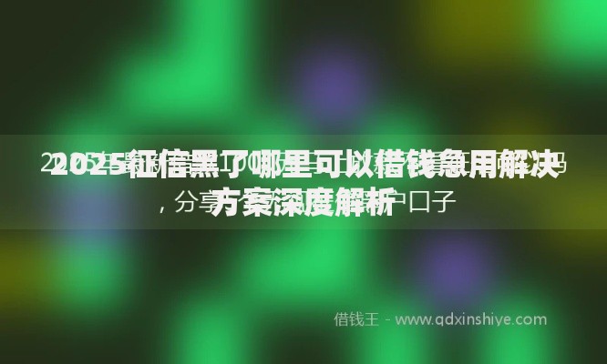 2025征信黑了哪里可以借钱急用解决方案深度解析