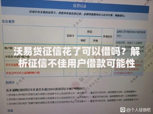 沃易贷征信花了可以借吗？解析征信不佳用户借款可能性