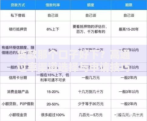 贷款那个口子好下？高通过率渠道选择与申请技巧全解析