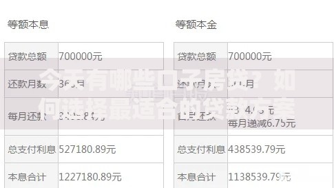 今天有哪些口子房贷？如何选择最适合的贷款方案