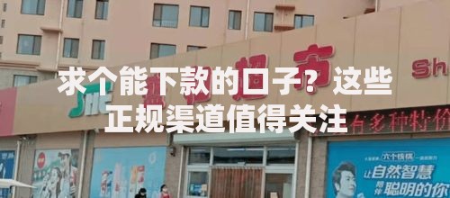 求个能下款的口子？这些正规渠道值得关注