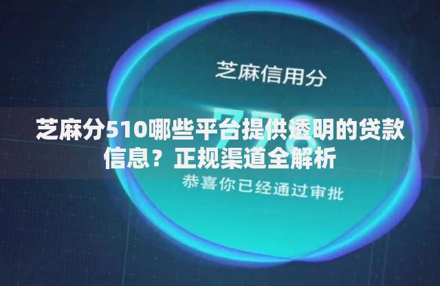 芝麻分510哪些平台提供透明的贷款信息？正规渠道全解析