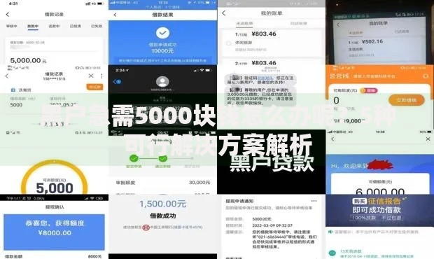 黑户急需5000块钱怎么办呢？5种可行解决方案解析