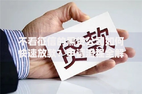 不看征信的黑贷公司如何快速放款?申请流程全解析 不看征信的黑贷公司如何快速放款?申请流程全解析