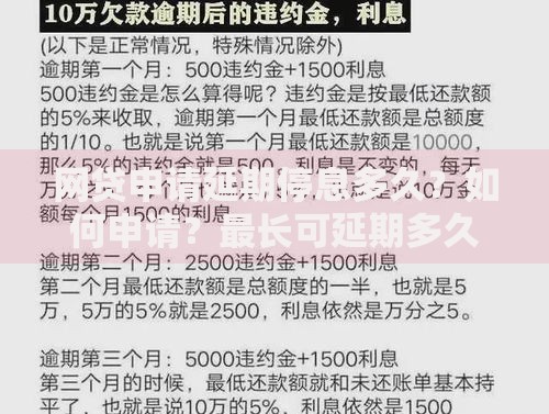 网贷申请延期停息多久？如何申请？最长可延期多久？