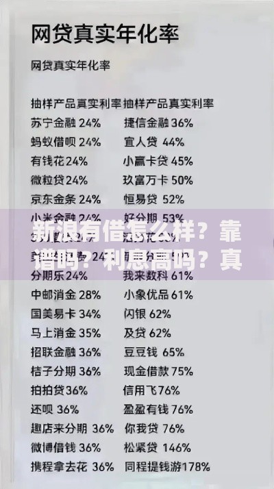 新浪有借怎么样？靠谱吗？利息高吗？真实用户测评解析