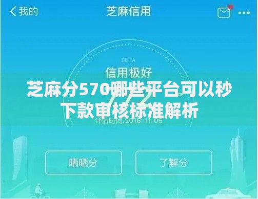 芝麻分570哪些平台可以秒下款审核标准解析