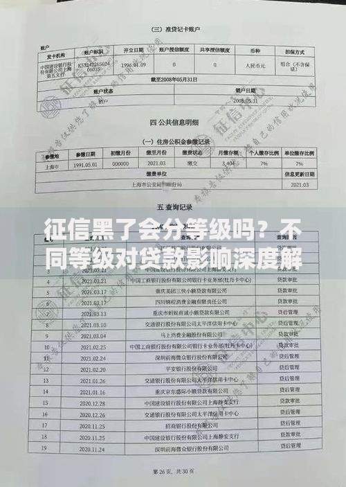 征信黑了会分等级吗？不同等级对贷款影响深度解析