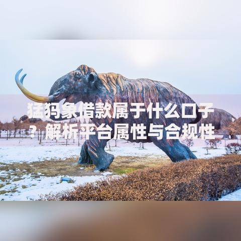 猛犸象借款属于什么口子？解析平台属性与合规性