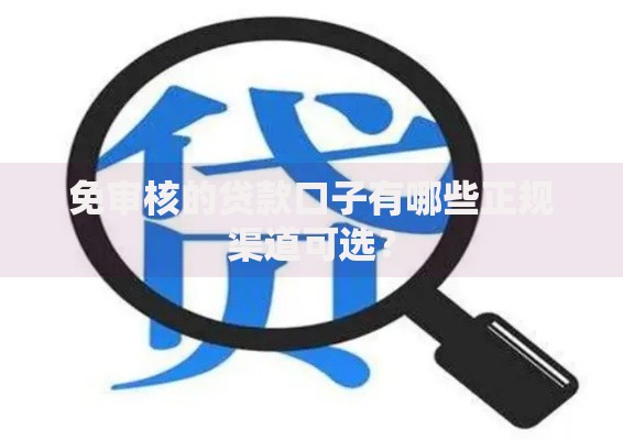 免审核的贷款口子有哪些正规渠道可选？