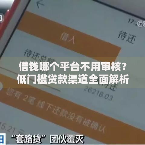 借钱哪个平台不用审核？低门槛贷款渠道全面解析