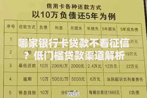 哪家银行卡贷款不看征信？低门槛贷款渠道解析