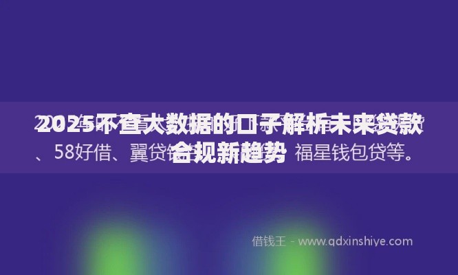 2025不查大数据的口子解析未来贷款合规新趋势