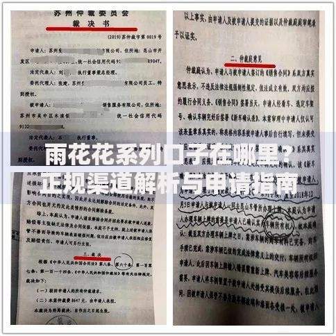 雨花花系列口子在哪里？正规渠道解析与申请指南