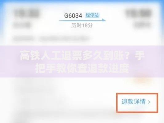 高铁人工退票多久到账？手把手教你查退款进度