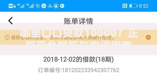 哪里口口贷款10000？正规平台解析与申请指南