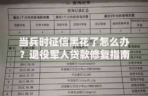当兵时征信黑花了怎么办？退役军人贷款修复指南