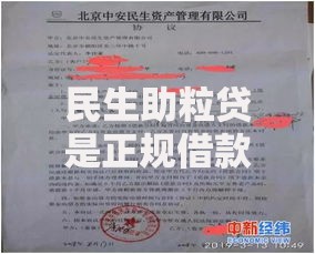 民生助粒贷是正规借款平台吗？资质背景与安全性深度解析