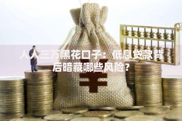 人人三万黑花口子：低息贷款背后暗藏哪些风险？