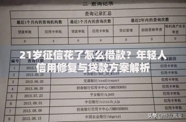 21岁征信花了怎么借款？年轻人信用修复与贷款方案解析