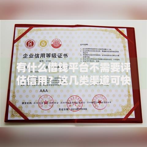 有什么借钱平台不需要评估信用？这几类渠道可快速借款