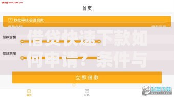 借贷快速下款如何申请？条件与流程全解析