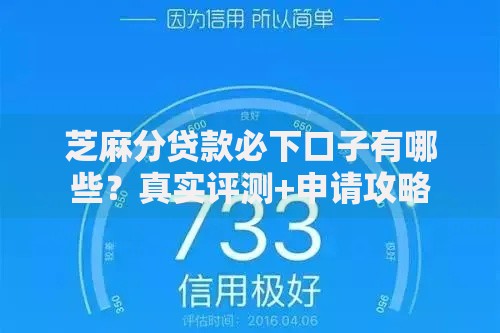 芝麻分贷款必下口子有哪些？真实评测+申请攻略