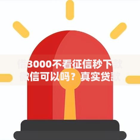 借3000不看征信秒下款微信可以吗？真实贷款流程解析