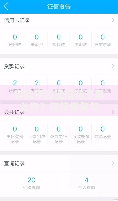 借款平台征信花了怎么办？征信修复与借款攻略