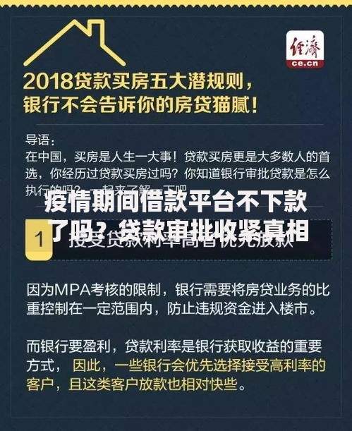 疫情期间借款平台不下款了吗?贷款审批收紧真相与应对策略 疫情期间借款平台不下款了吗?贷款审批收紧真相与应对策略