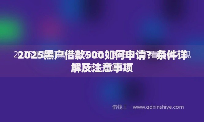 2025黑户借款500如何申请？条件详解及注意事项