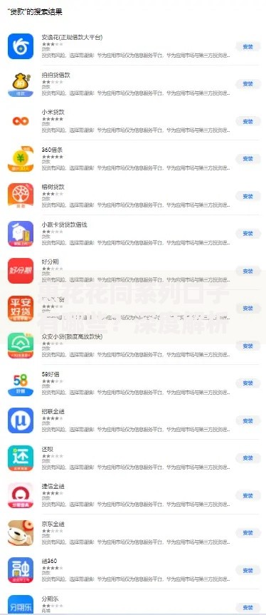 惠花花同系列口子有哪些？深度解析热门贷款平台推荐