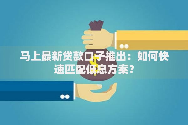 马上最新贷款口子推出：如何快速匹配低息方案？
