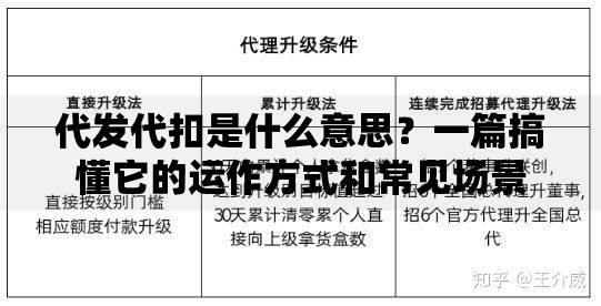 代发代扣是什么意思？一篇搞懂它的运作方式和常见场景