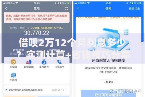 借呗2万12个月利息多少？实测计算+省钱技巧分享