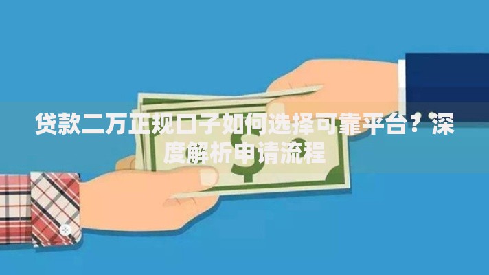 贷款二万正规口子如何选择可靠平台？深度解析申请流程