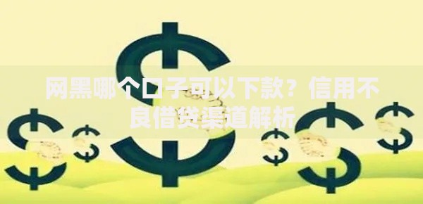网黑哪个口子可以下款？信用不良借贷渠道解析