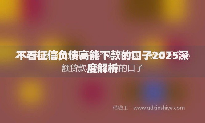 不看征信负债高能下款的口子2025深度解析