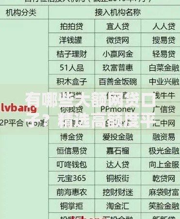 有哪些大额网贷口子？精选高额度平台及申请攻略