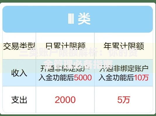 三类账户限额解析：你的资金管理必备指南