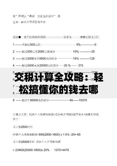 交税计算全攻略：轻松搞懂你的钱去哪儿了