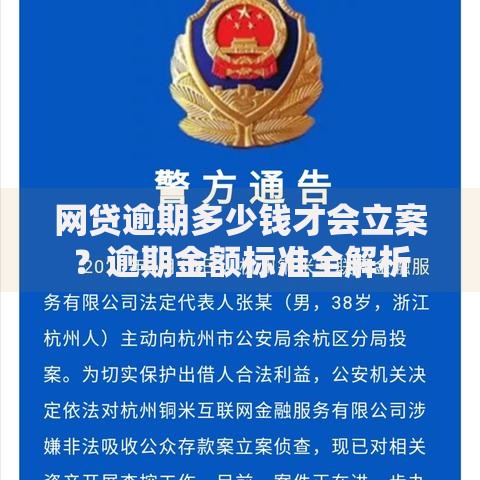 网贷逾期多少钱才会立案？逾期金额标准全解析