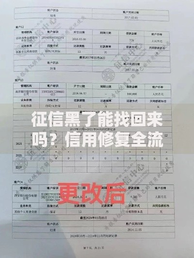 征信黑了能找回来吗?信用修复全流程解析 征信黑了能找回来吗?信用修复全流程解析