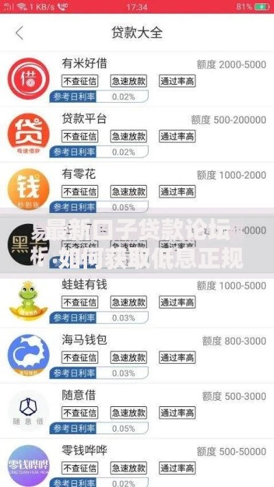 最新口子贷款论坛：如何获取低息正规渠道？