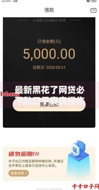 最新黑花了网贷必下款口子真实操作流程深度解析