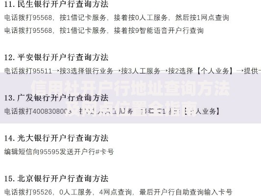 信用社开户行地址查询方法及网点位置全指南