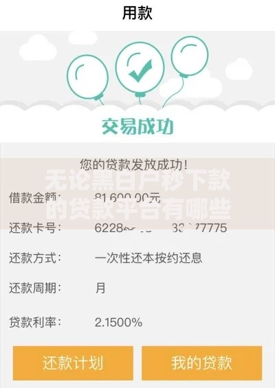 无论黑白户秒下款的贷款平台有哪些？深度解析正规渠道与申请技巧