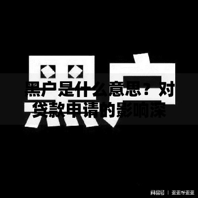 黑户是什么意思？对贷款申请的影响深度解析